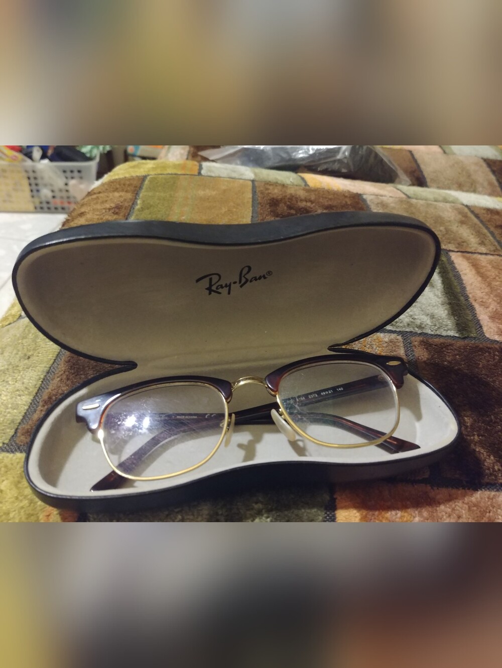 Ray-Ban Clubmaster Style Men’s Eyeglasses in Brown/Gold